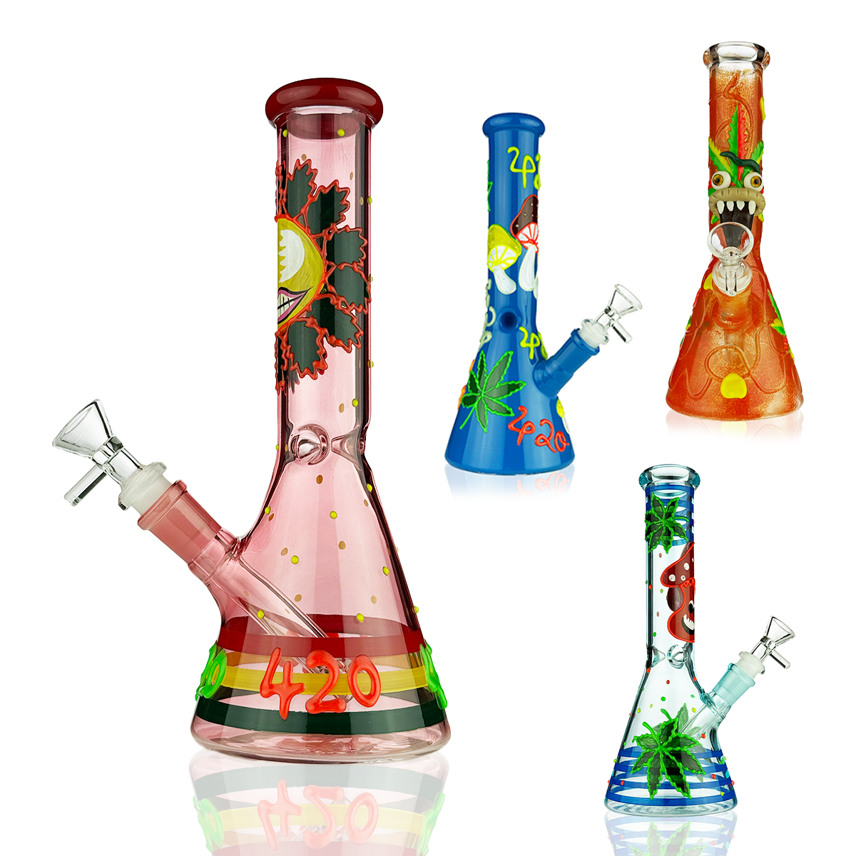 10-Inch Glow-in-the-Dark Beaker Water Pipe
