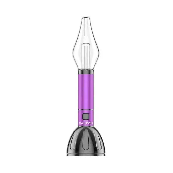 Yocan Falcon 6-in-1 premium vaporizer vape pen with purple silver body and clear glass chamber