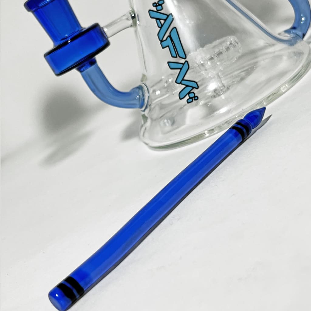 Afm Unicorn Recycler blue glass bong for unique dry herb vapor