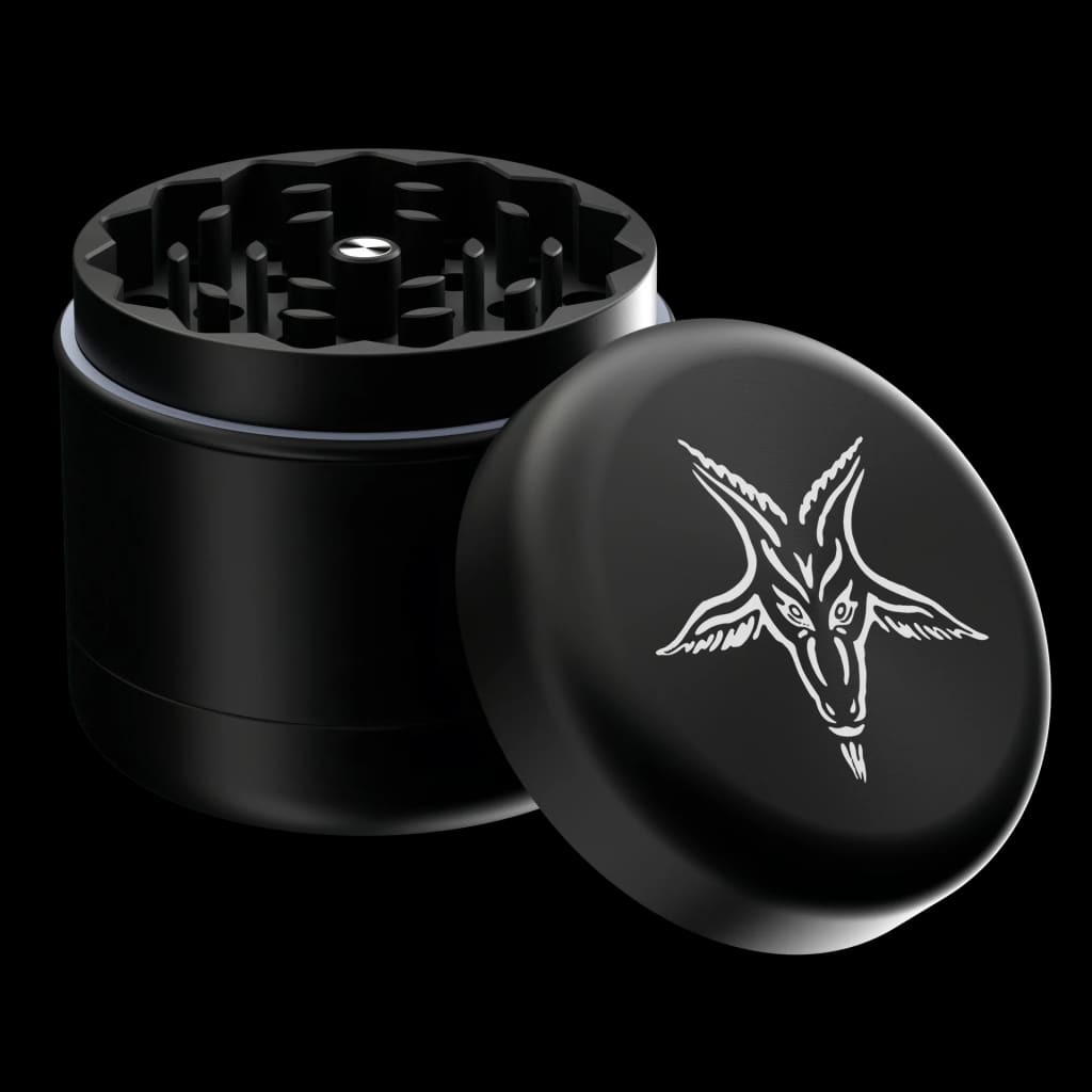 Blackcraft Cult black metal herb grinder with Baphomet logo