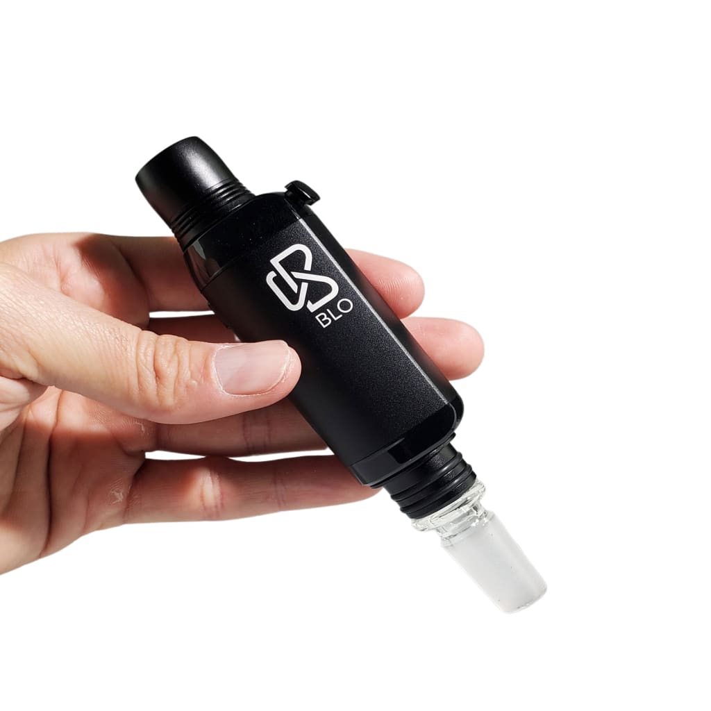 Blo Dab King nectar collector vape pen with black textured grip and glass mouthpiece