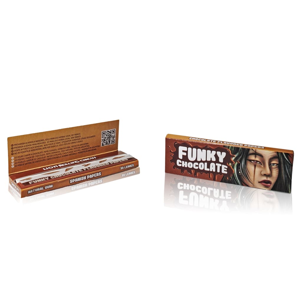 ’Lion Rolling Circus Flavored Rolling Papers - Funky Chocolate with artistic face illustration.’