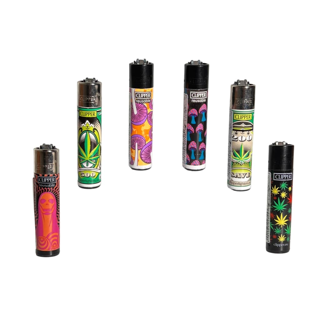 Colorful psychedelic clipper lighters with assorted designs, super strong nylon