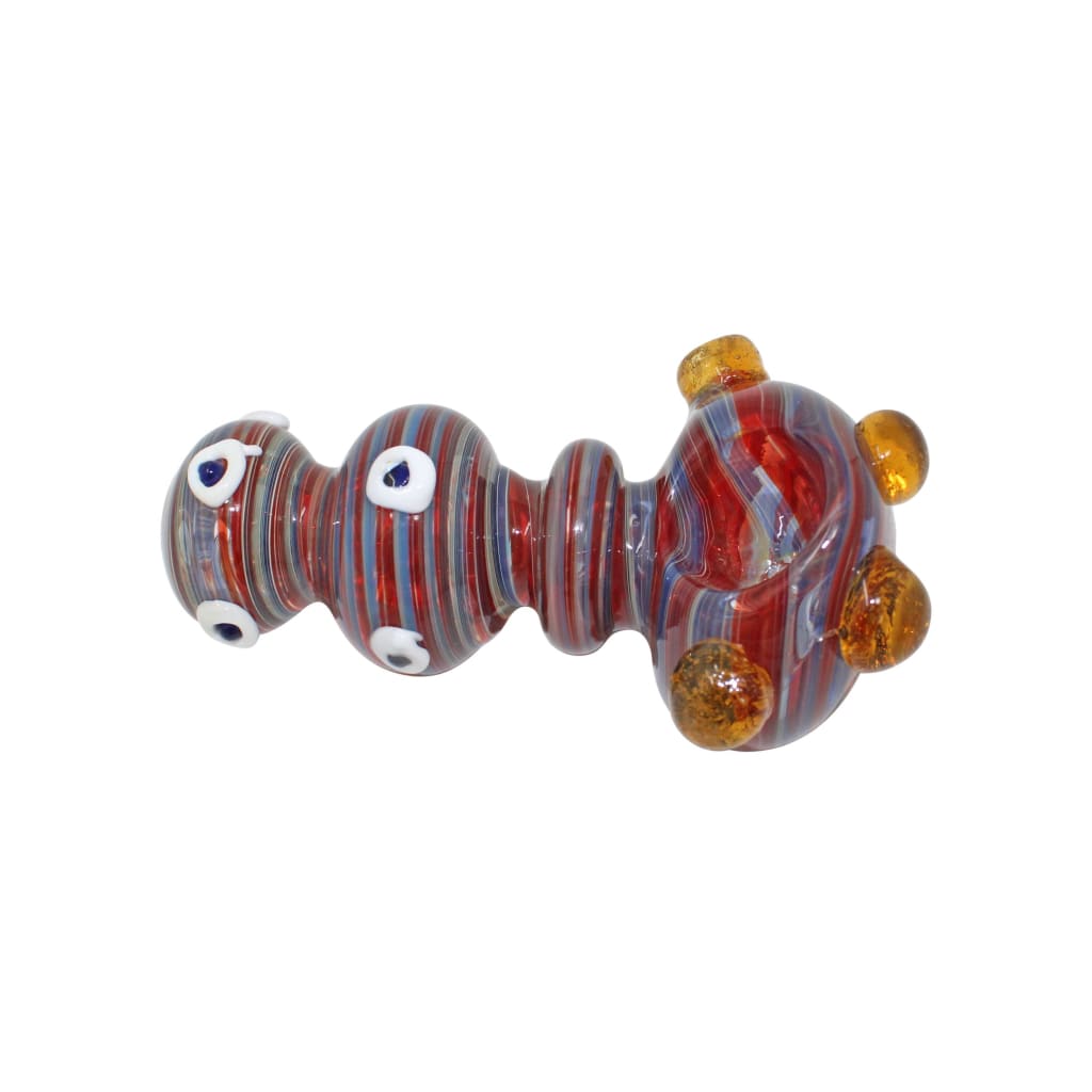 Vibrant continuous stripe pipe with deep bowl, perfect travel piece