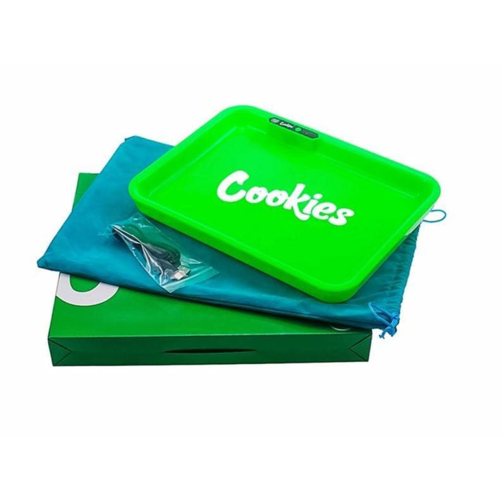 Bright green acrylic single rolling tray with colors quick charge USB-C port