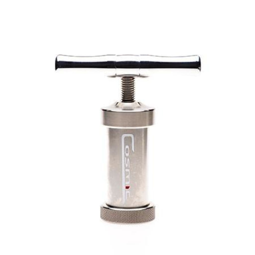T-handle style wine bottle opener with vertical lever for maximum torque action producing perfect chips