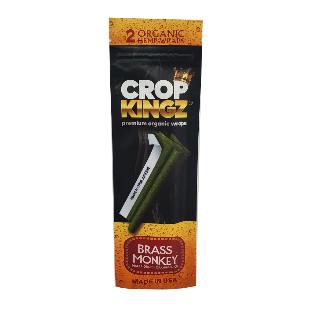 Package of Crop Kingz Premium Organic Hemp Wraps in Brass Monkey flavor - Peel & Seal
