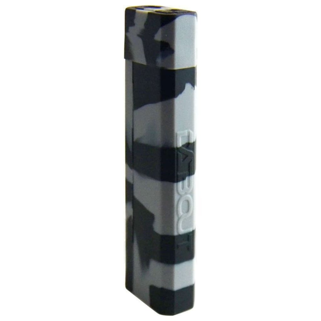 Black and gray camouflage vape device with Dabout Container, Glass Straw, and Titanium Dabber
