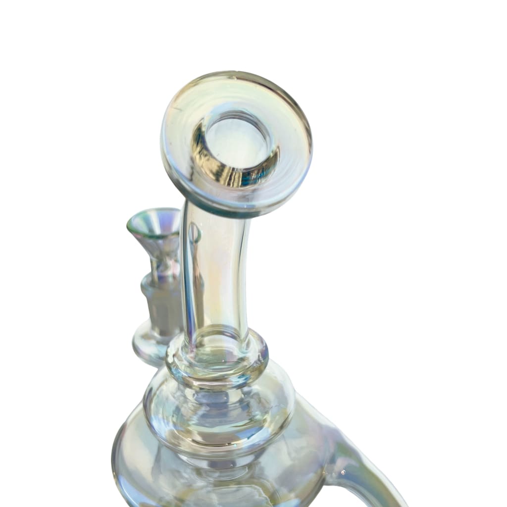 Astro Recycler Glass Water Pipe With Circular Mouthpiece And Flared Base For Bubbling Water Infusion