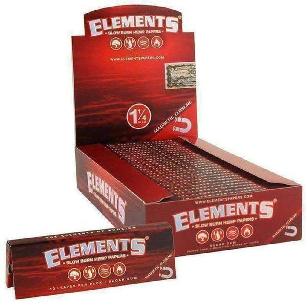 Display Box Of Elements Red Magnetic Slow Burn Hemp Rolling Papers