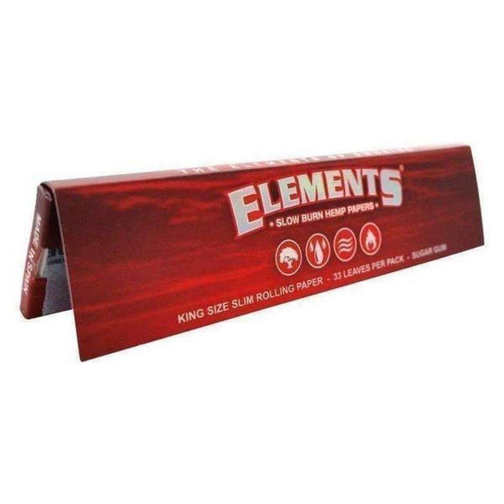 Elements Red Magnetic Hemp Rolling Papers - Natural, Slow Burn, King Size Slim