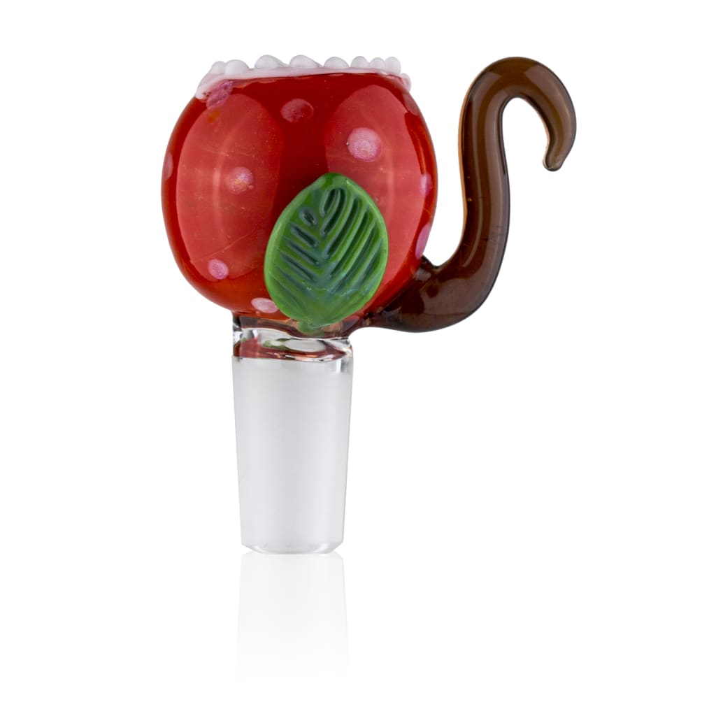 Handcrafted Piranha Art Piece: Vibrant Red Glass Apple Bowl by Empire Glassworks