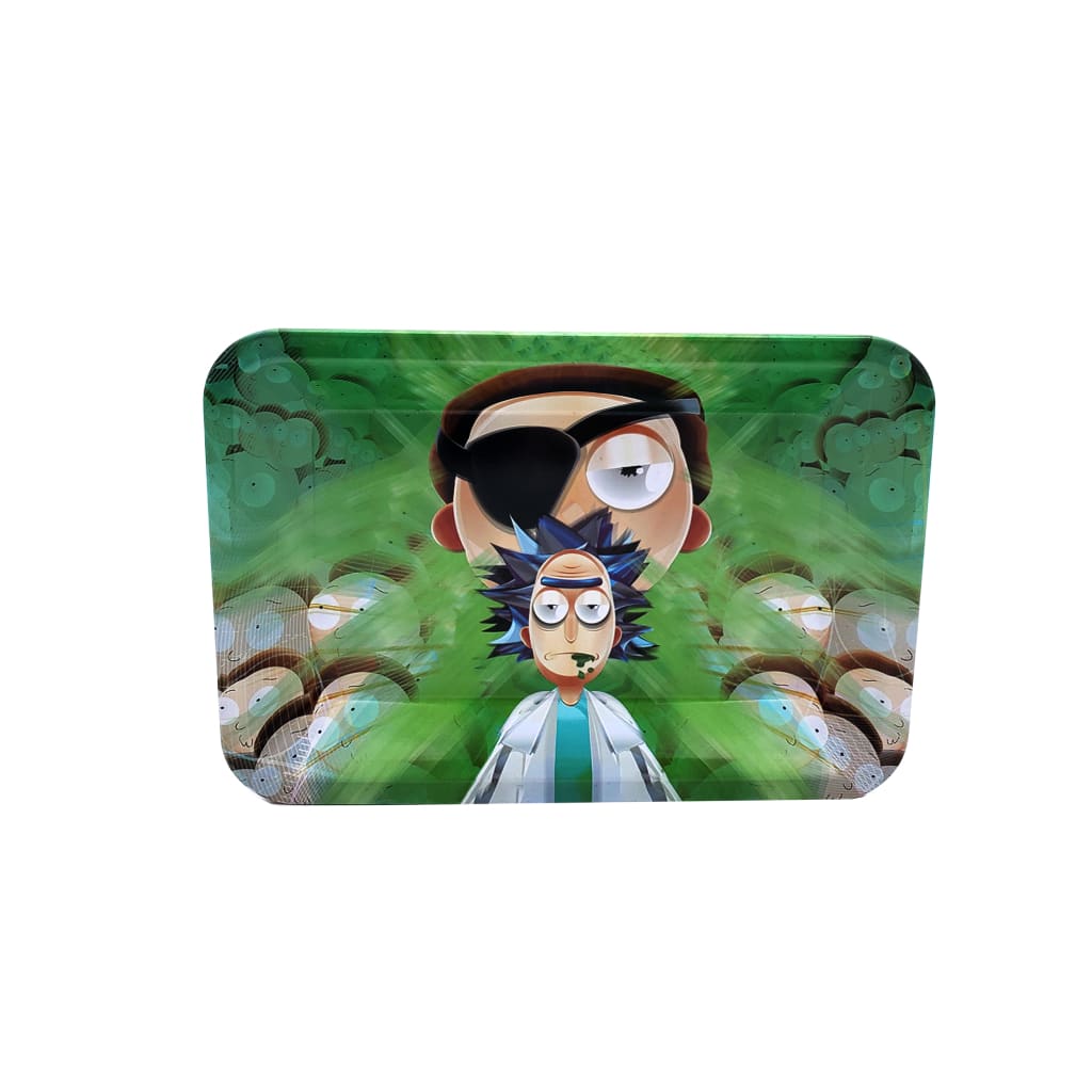 Matching magnetic cover for mini tray featuring Rick and Morty cartoon characters