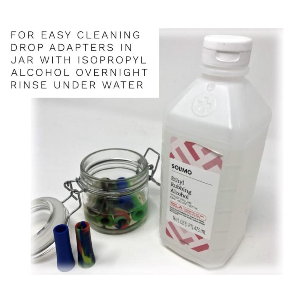 Solimo rubbing alcohol bottle for glass pipe smoking hot resin filter adapter