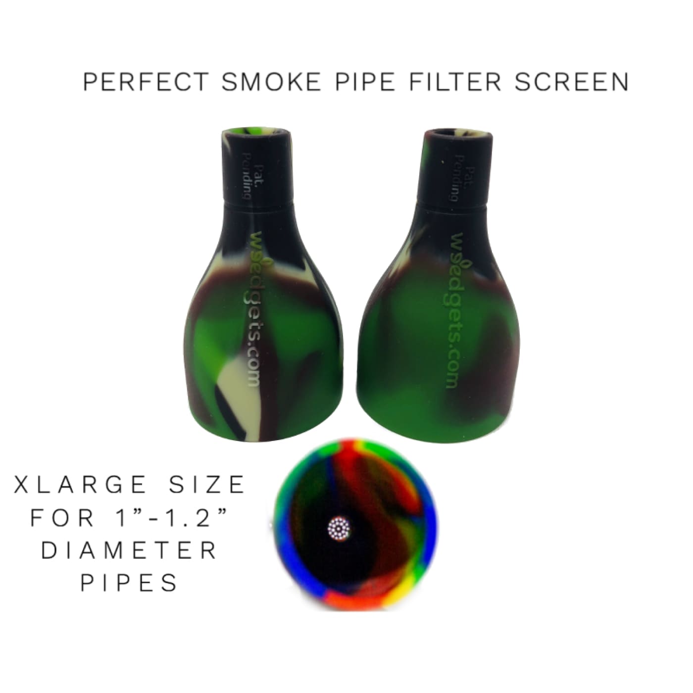 Xlarge Weed Pipes Smoke Blocker & Resin Adapter with camo funnels and colorful filter screen