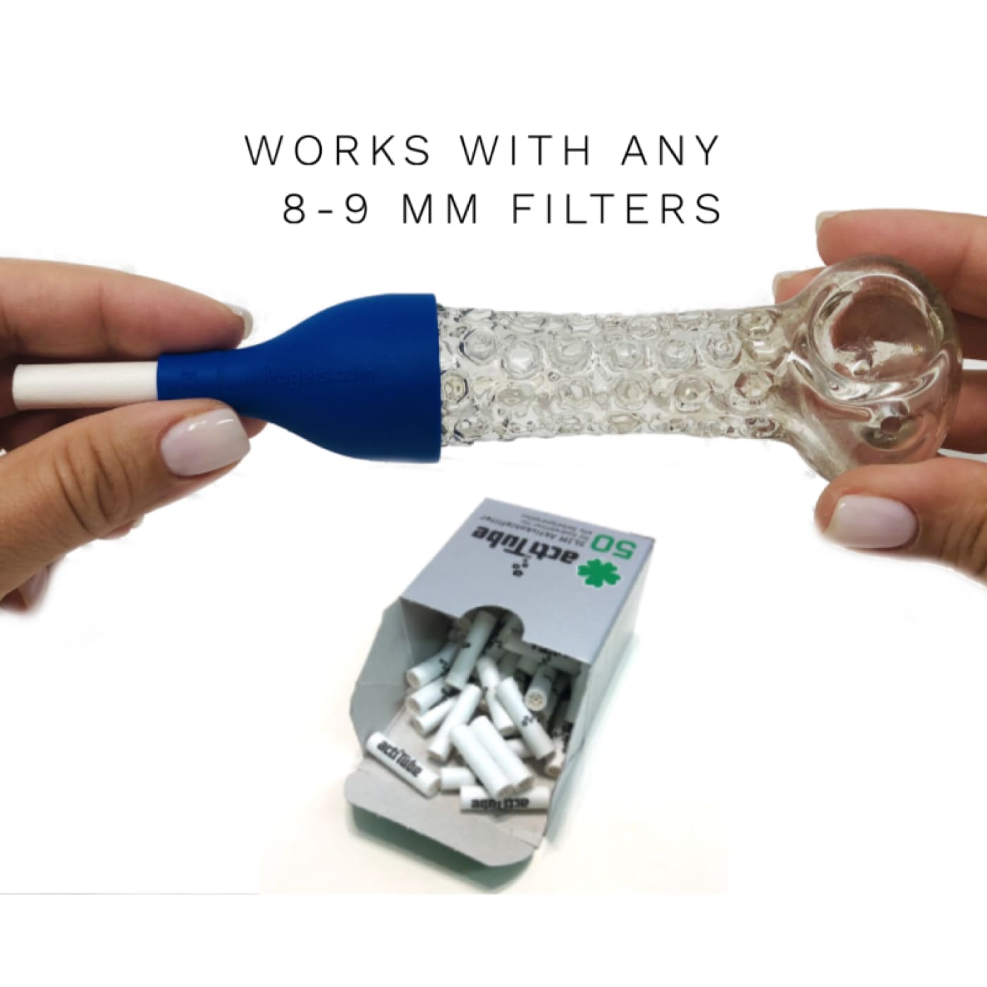 Xlarge weed pipes with blue mouthpiece; blocks hot resin with adapter - xlarge and textured body