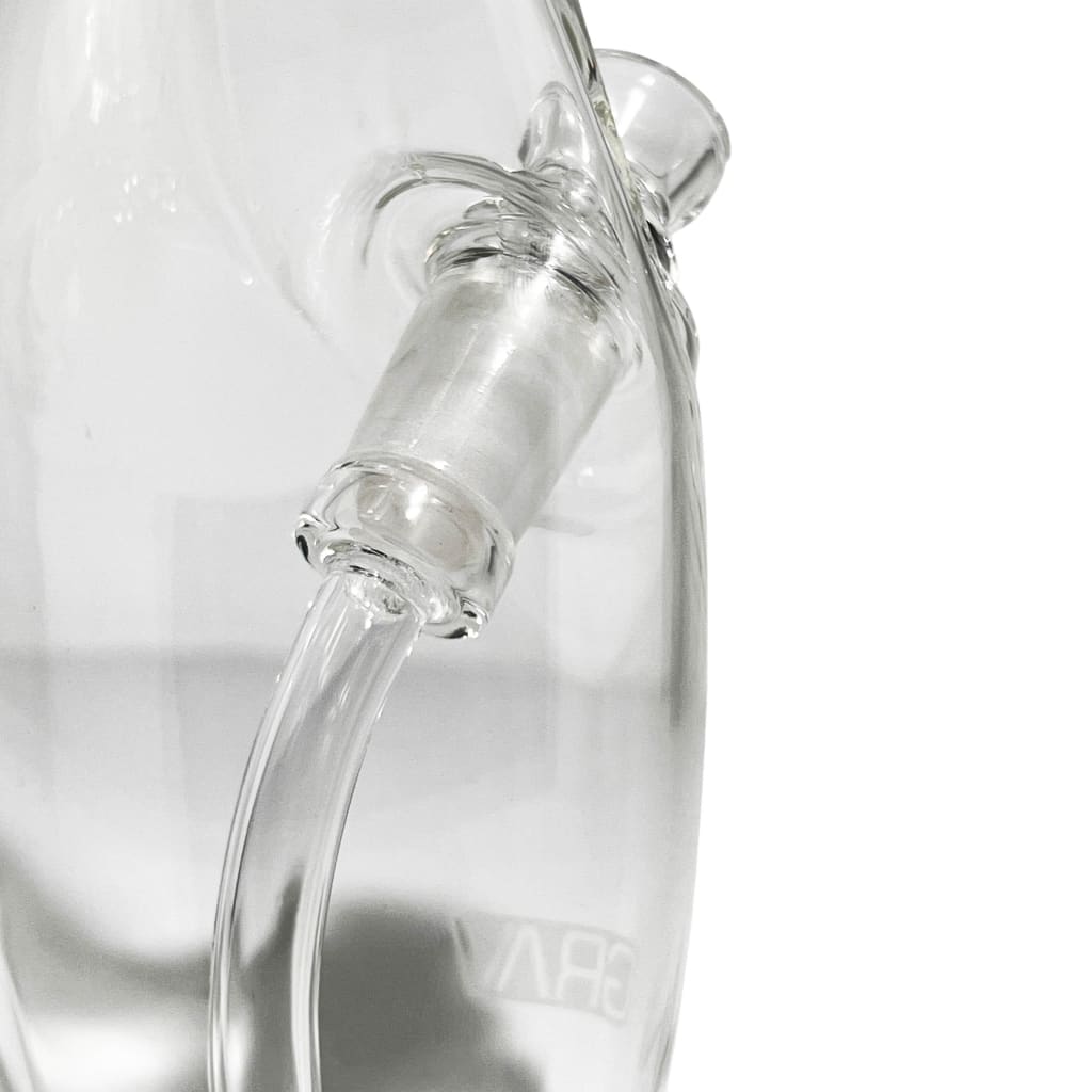 Grav Rain Bubbler with curved interior for swirling action