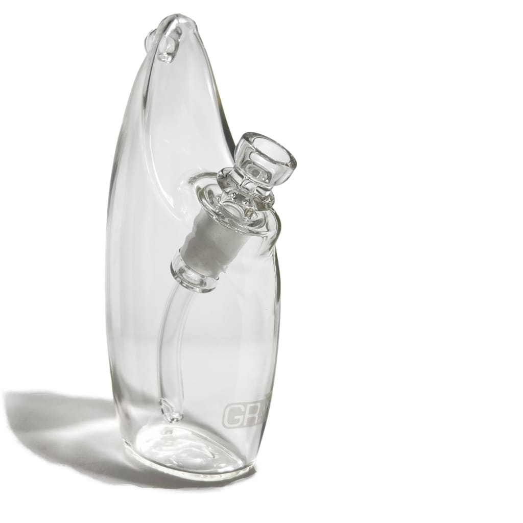 Grav Rain Bubbler with curved interior for swirling action