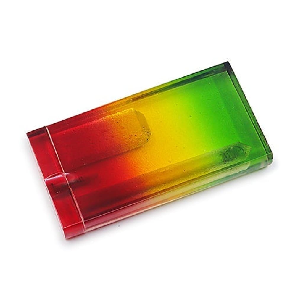 Handmade Acrylic Rasta Dugouts - Colorful Rectangular Block with Red to Green Gradient