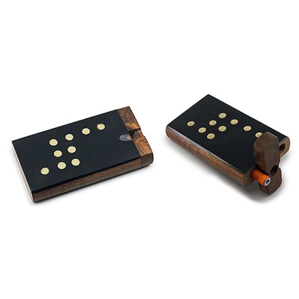 Handmade Wooden Blacked Domino Game Pieces in Smoking Accessories Stud Dugout