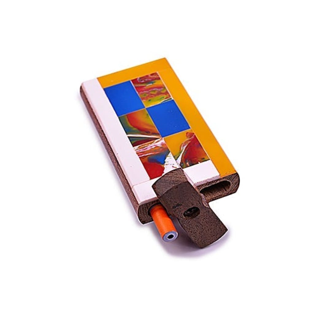Handmade wooden dugout: Colorful book-shaped USB with a unique wooden cap. Popular smoking accessory