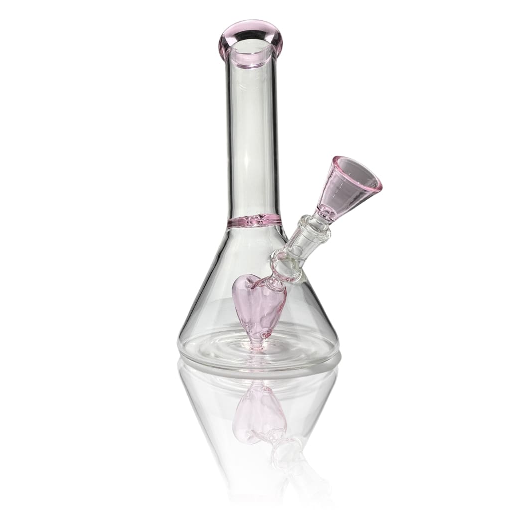 Heartbreaker Mini Water Pipe with pink accents and heart ice catcher