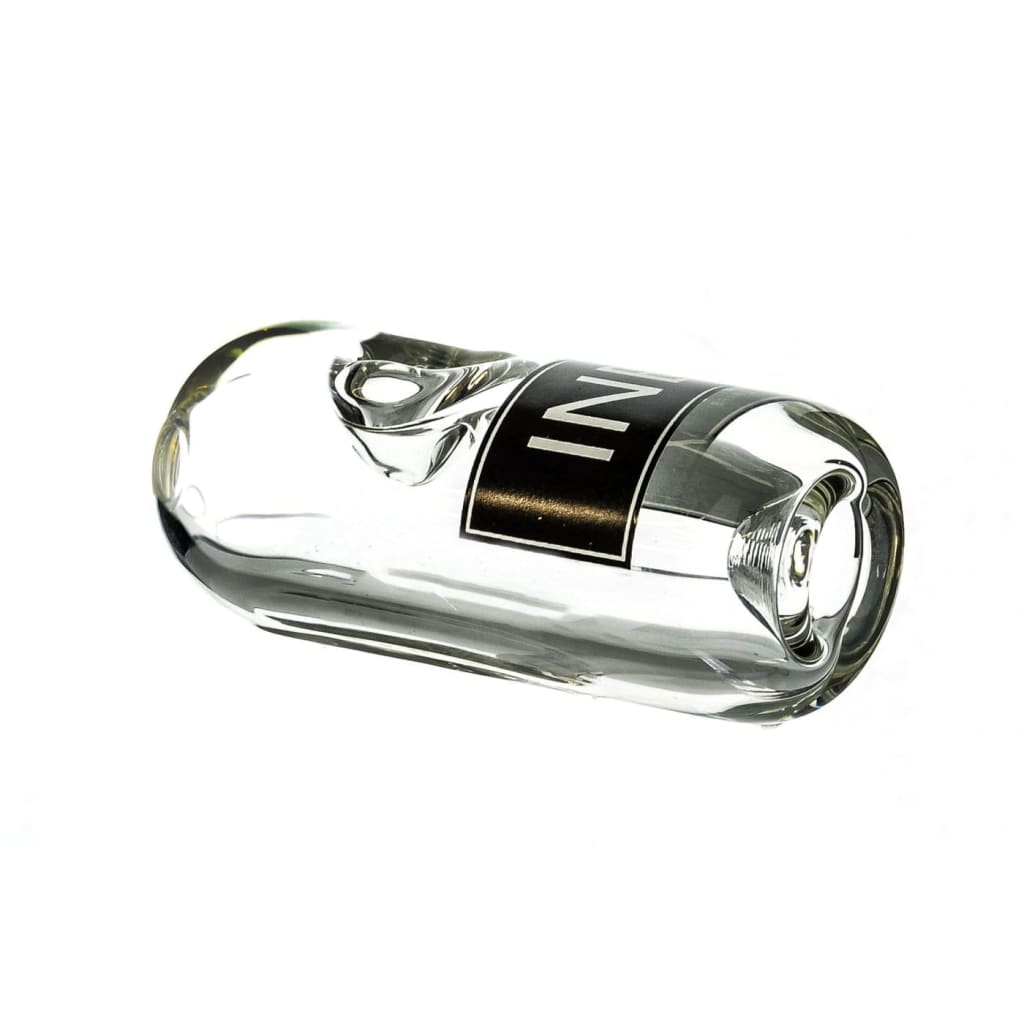 Inex Hvy Glass Hand Pipe 4.5 Inch Thick Durable Weed Pipe with Clear Glass and Black Label