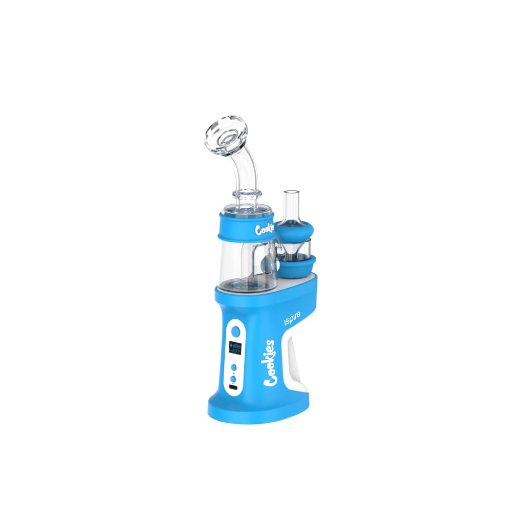 Ispire Daab: Innovative portable electronic dab rig with blue and white glass components