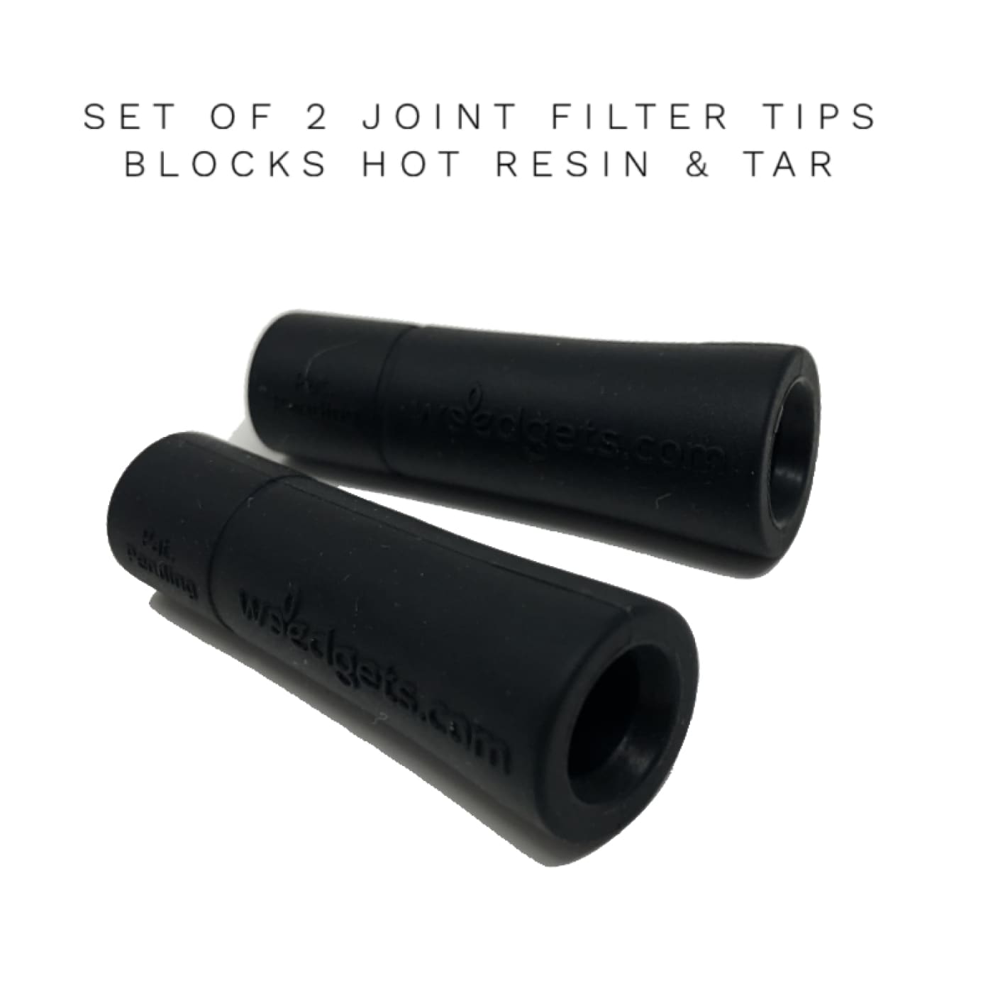 Set of two black joint filter tips for Small Filter Weed Pipe Adapter with Roach Clip Function