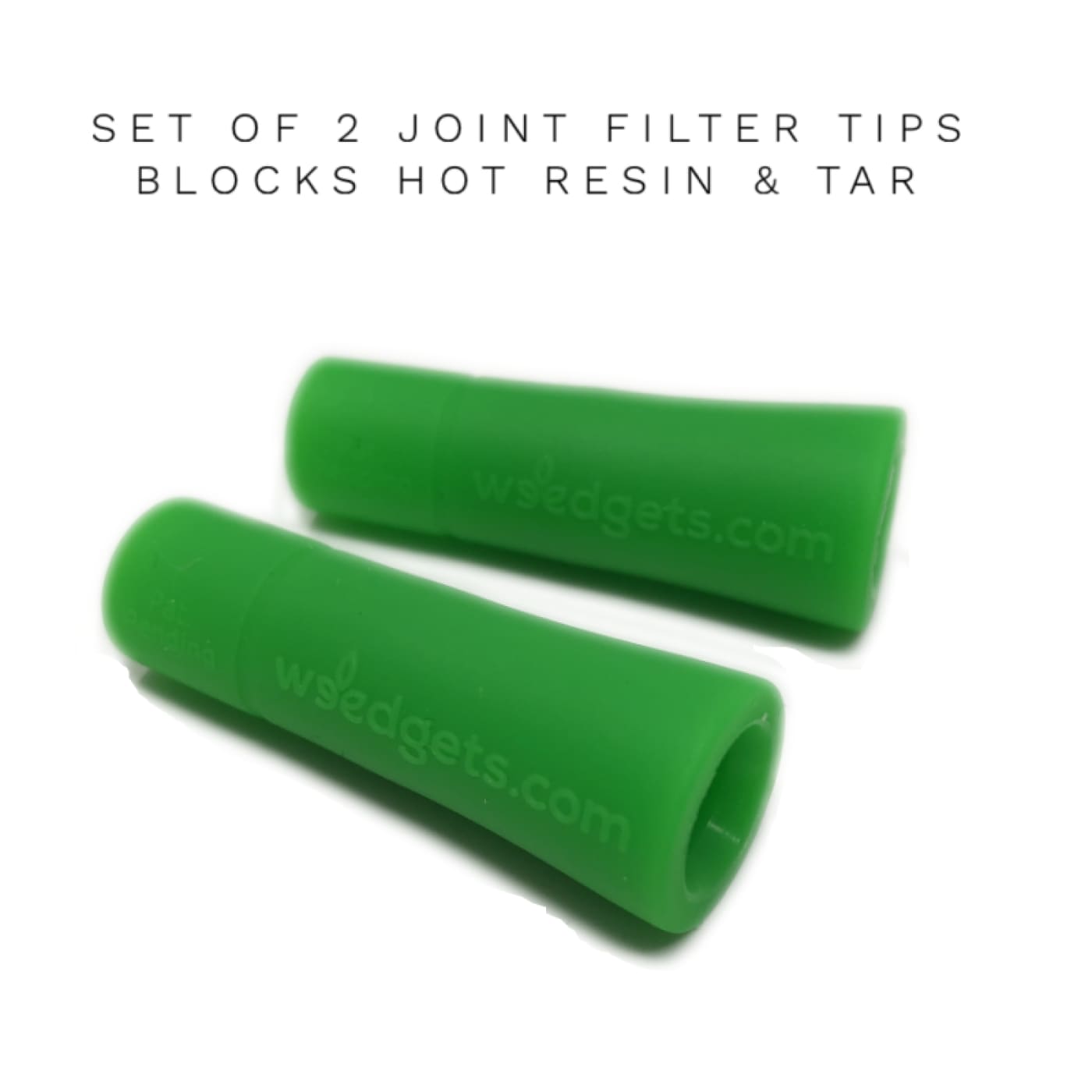 Small Filter Weed Pipe Adapter With Roach Clip and green cylindrical joint filter tips