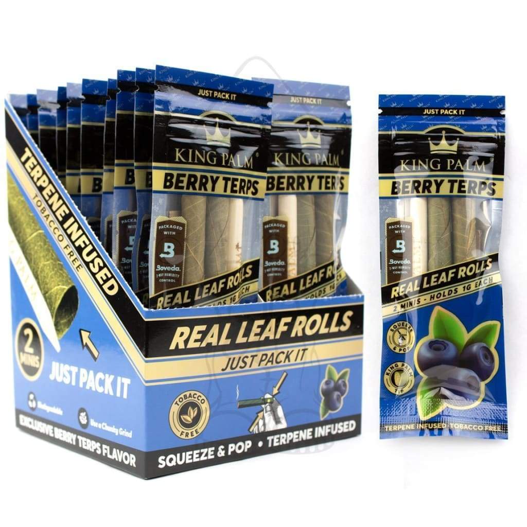 King Palm Magic Blunt Wraps with Berry Terps in a display box for magic tastes