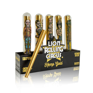 King Size Gold Hemp Cones 24k Pre Rolled Pack by Lion Rolling Circus