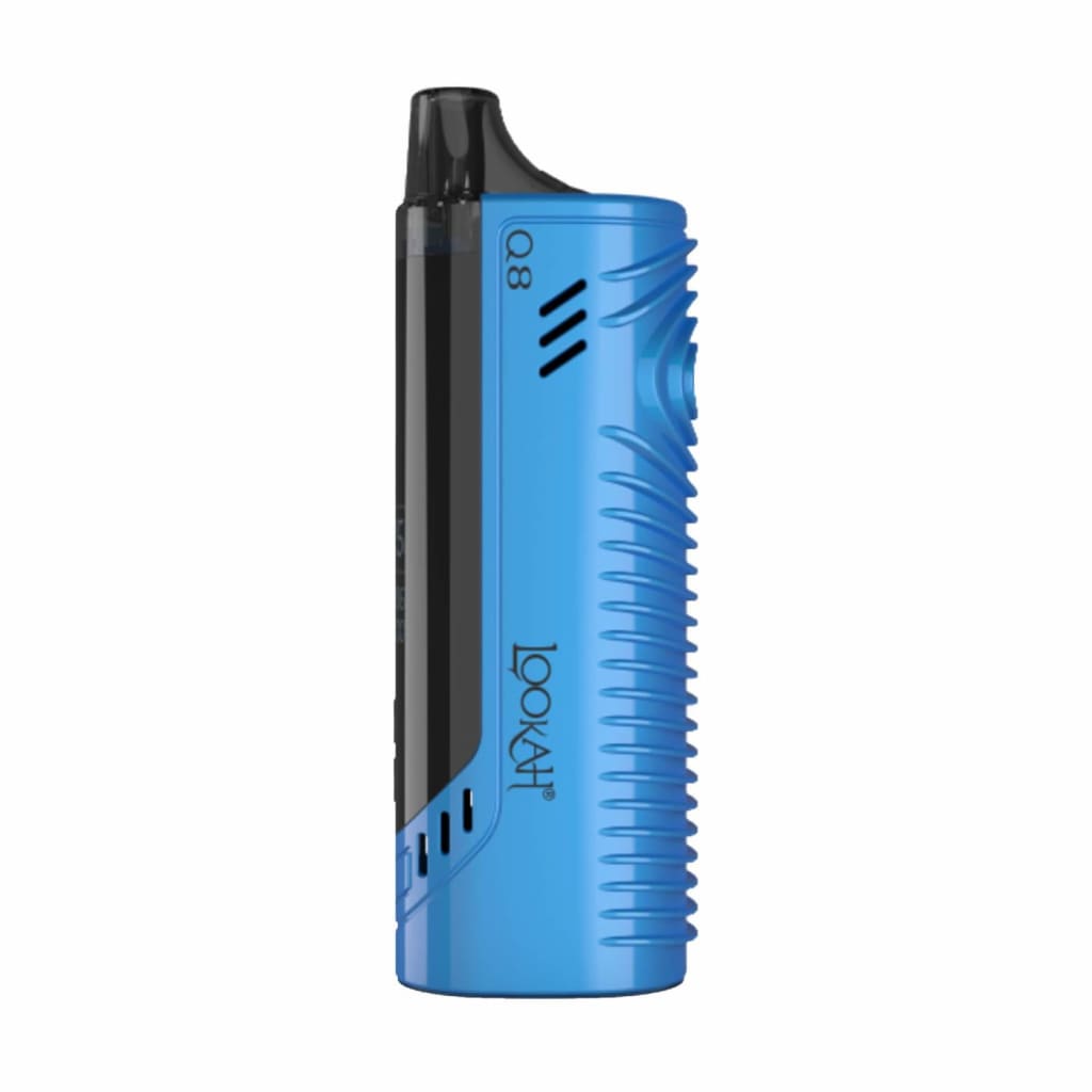 Lookah Q8 Portable E-nail Vaporizer in black and blue with textured grip for waxy oils