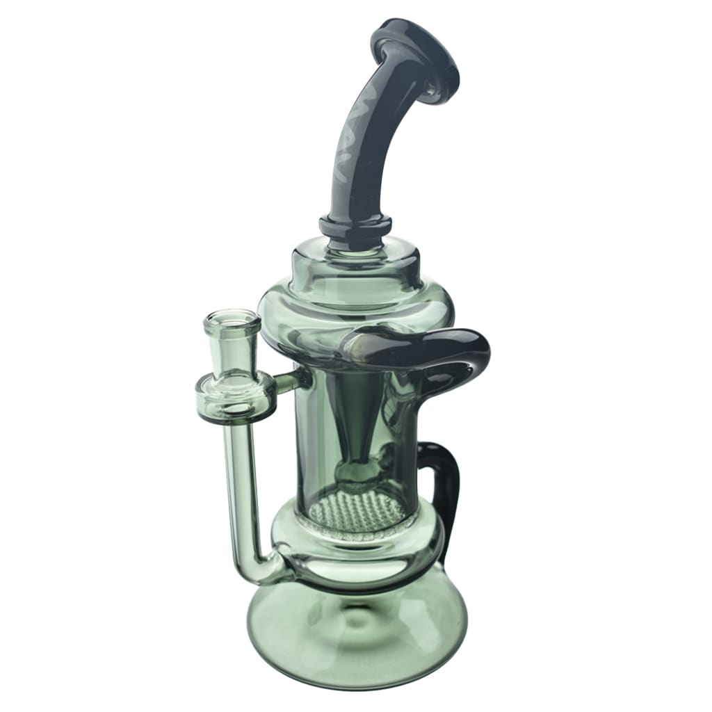 Mav Glass Big Bear Recycler with Hourglass Design - glass water pipe with percolator chamber