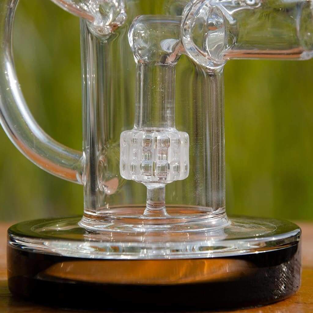 8 Inch Microphone Recycler Rig Borosilicate Glass Bong