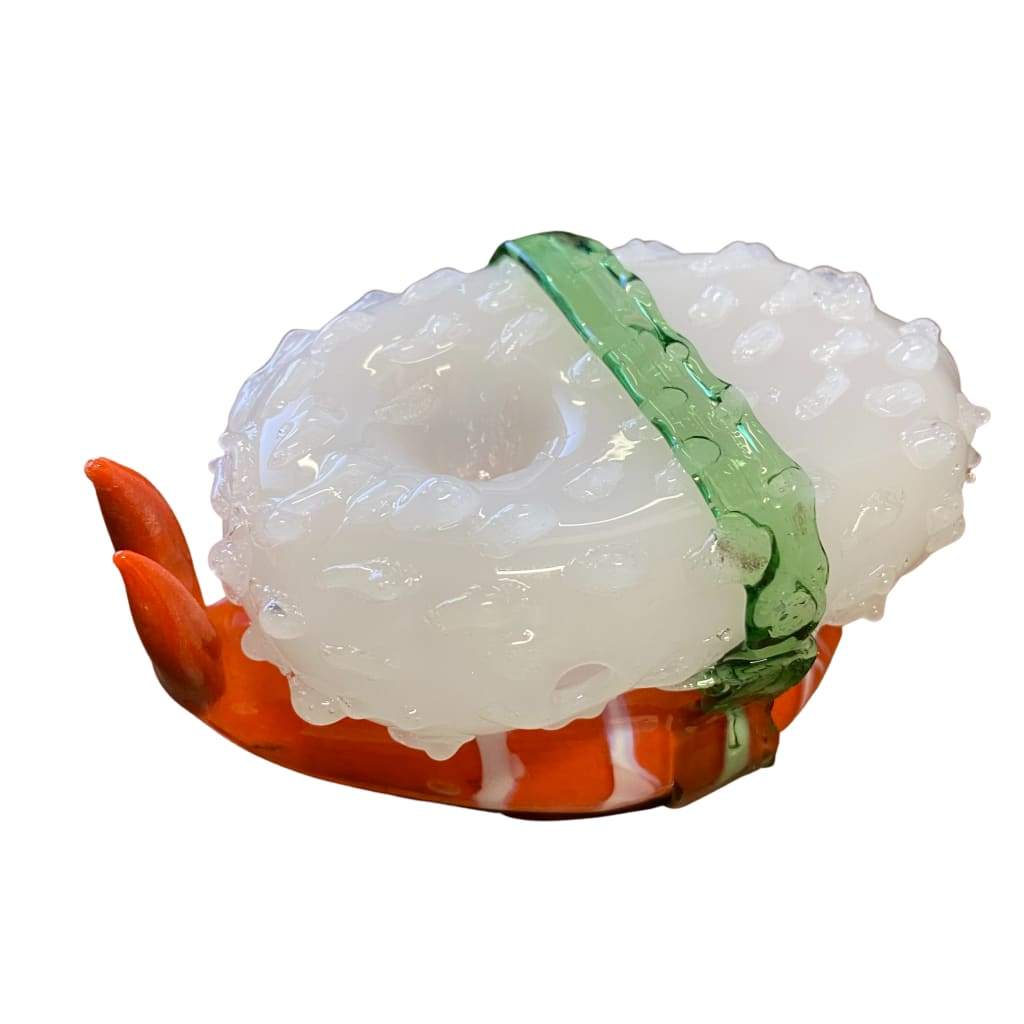 Nigiri sushi glass pipe with shrimp, white rice, and seaweed wrap - Borosilicate design