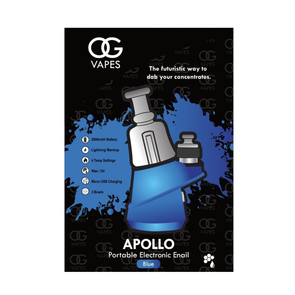 Portable Enail With Quartz Bowl by OG Vapes: Apollo in Blue and Silver