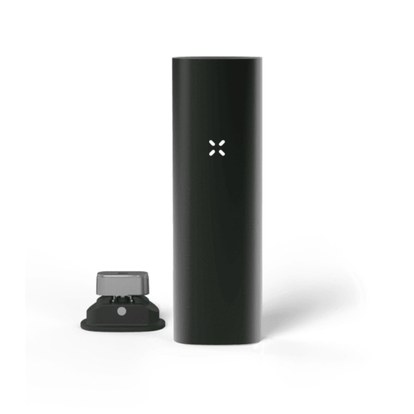 Black Pax 3 portable cannabis vaporizer with charging dock and oven lid