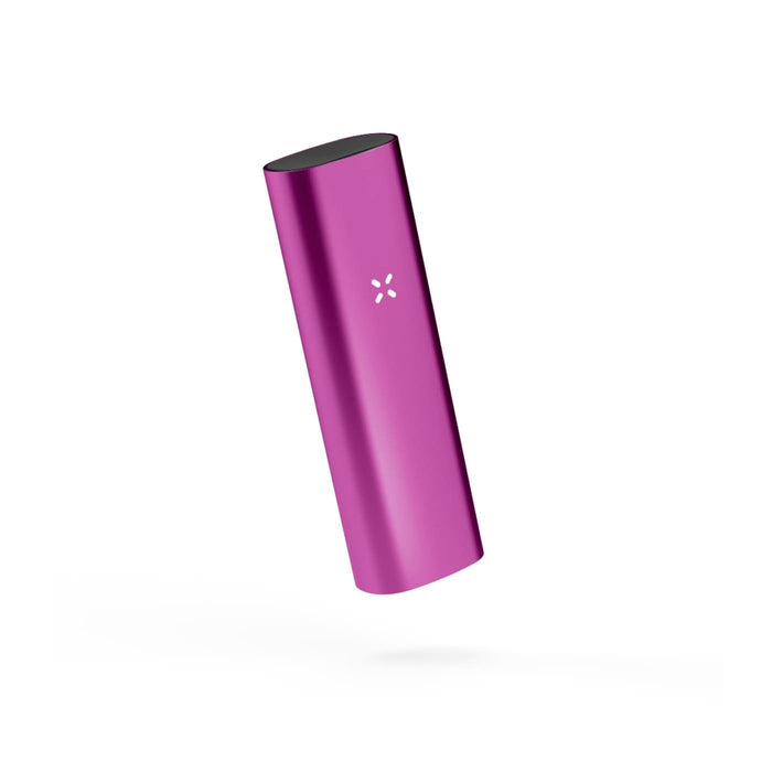 Sleek magenta Pax 3 portable cannabis vaporizer with oven lid