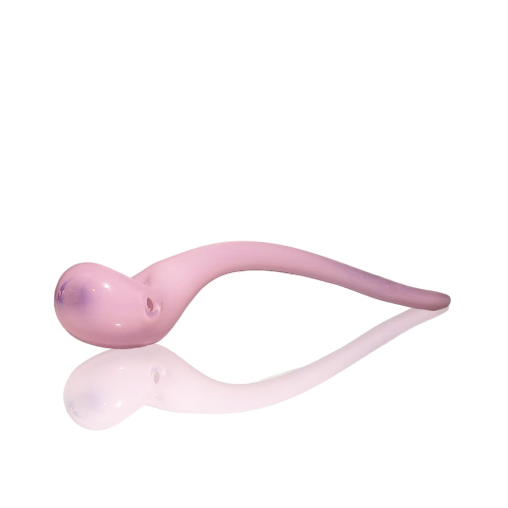 Pink sherlock hand pipe made of durable glass for smooth smoking experience
