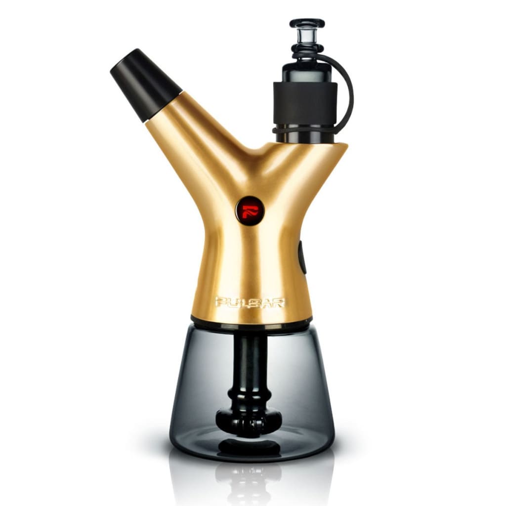 Golden Electric Dab Rig with Quartz V2 Atomizer in special edition Y-shaped design