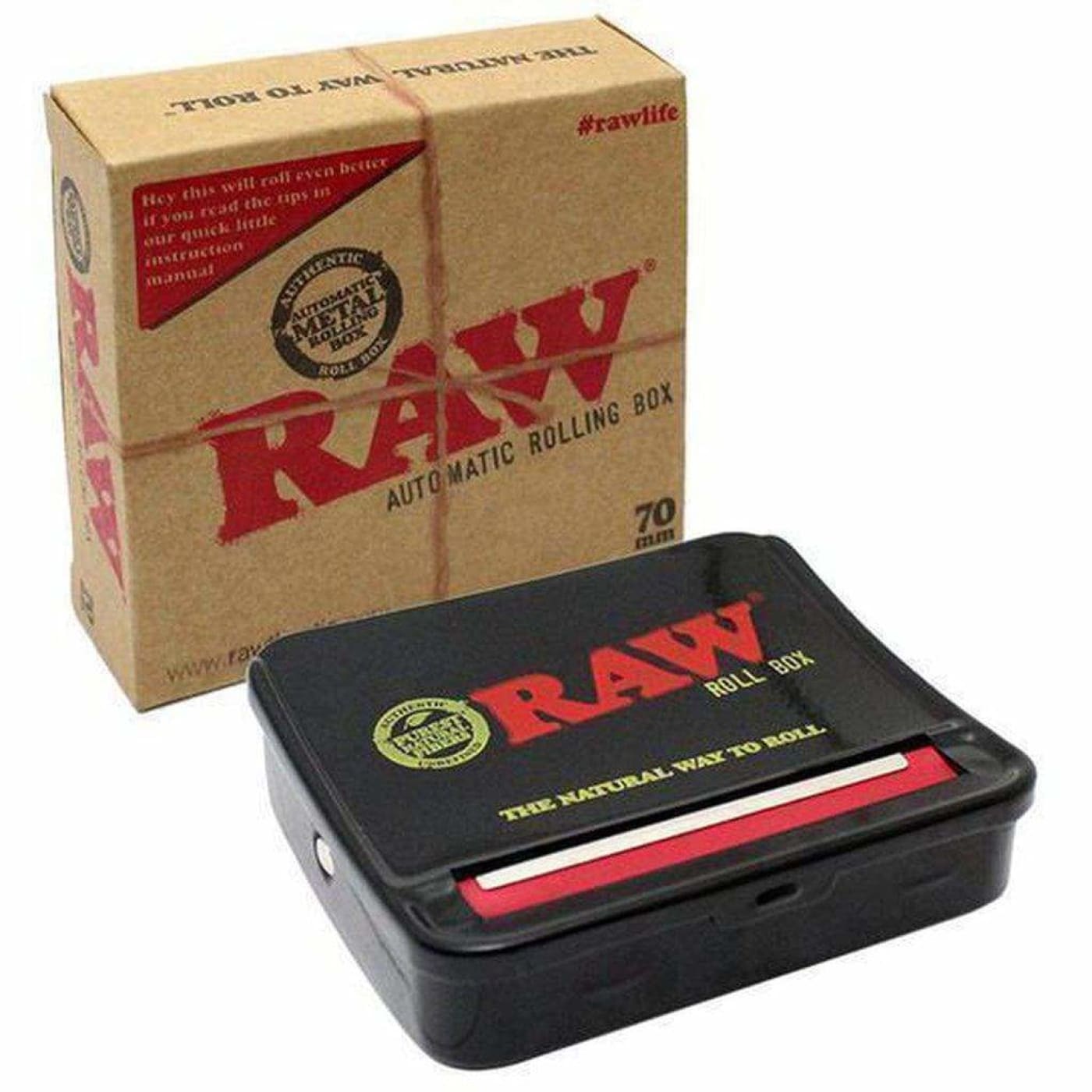 Raw 70mm Automatic Roll Box - Modern, Easy, and Convenient for Seamless Rolling