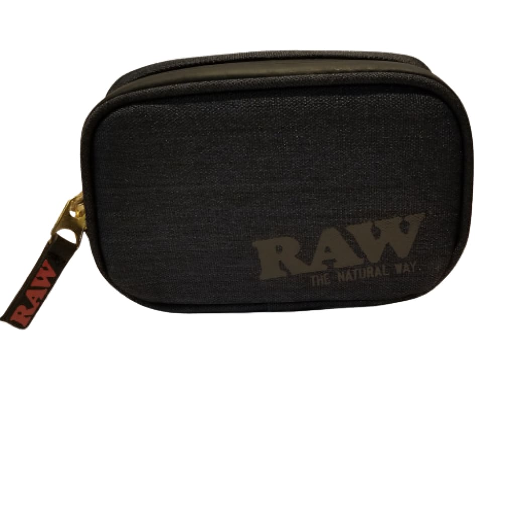 Black zippered pouch for Lion Rolling Circus hemp wraps and dab rig accessories
