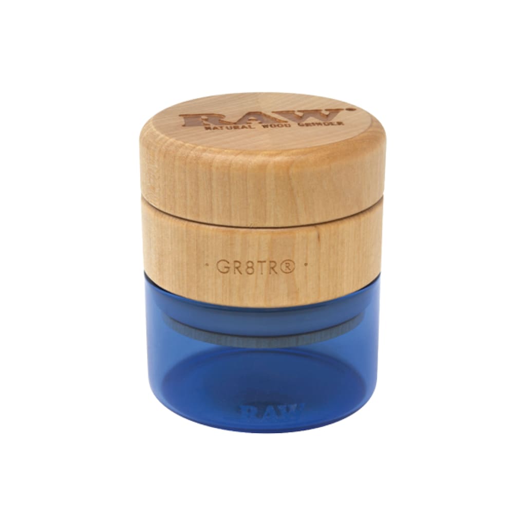 Raw natural wood grinder with impact-resistant glass base