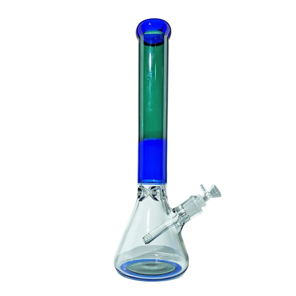 Ripper Beaker Glass Water Pipe with Blue-Green Gradient Stem