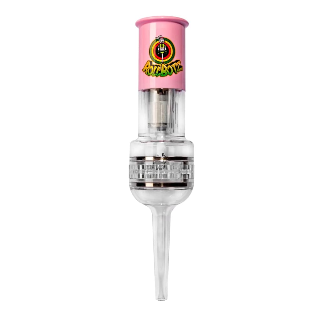 Rollbotz Robokone Filler pink-topped pourer with measuring spout for dexterity challenges