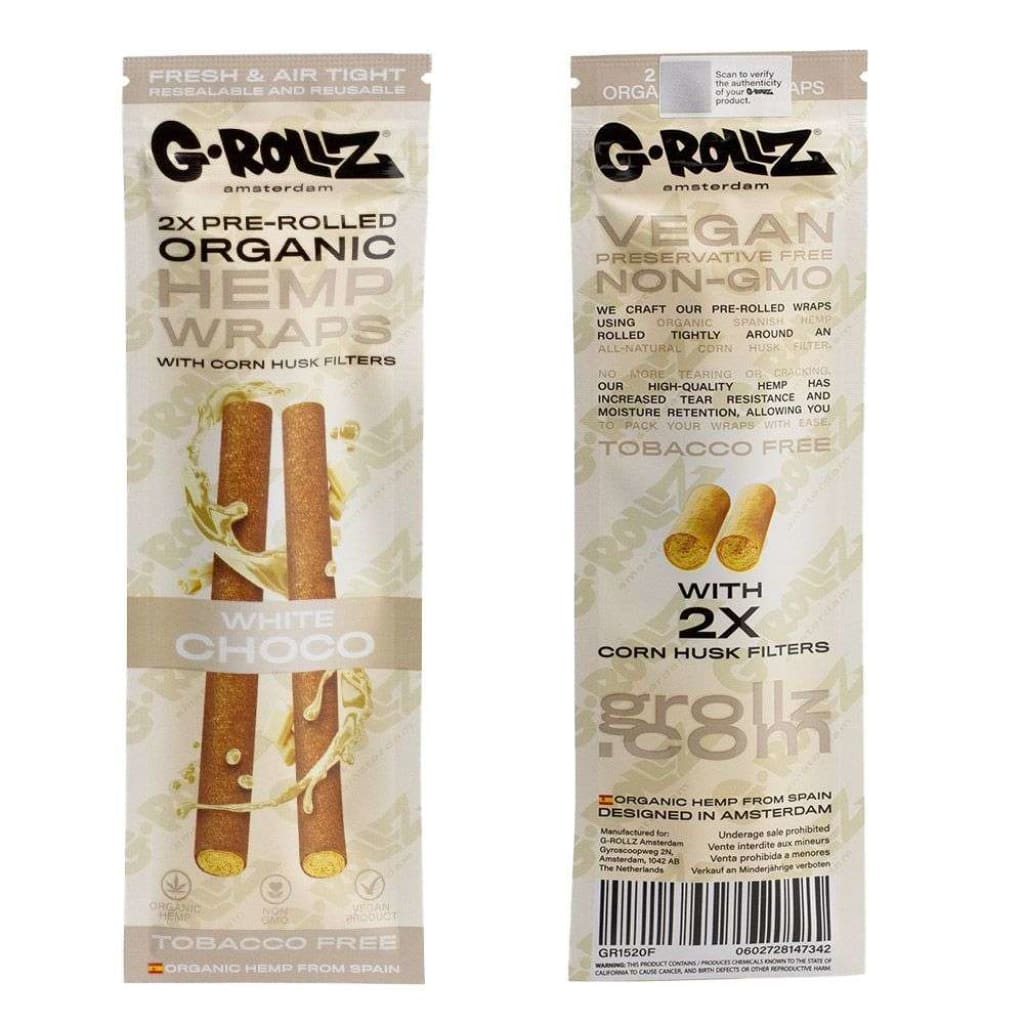 G-rollz Pet Rock 2x pre-rolled organic hemp wraps with corn husk filters, ready for sale