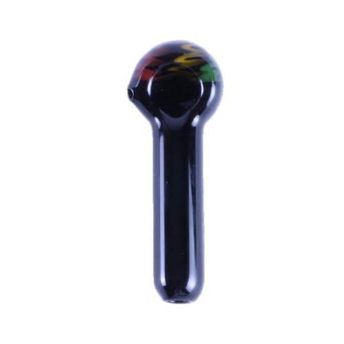 Slim Roots Glass Pipe Daily Driver with clear tubing in black glass