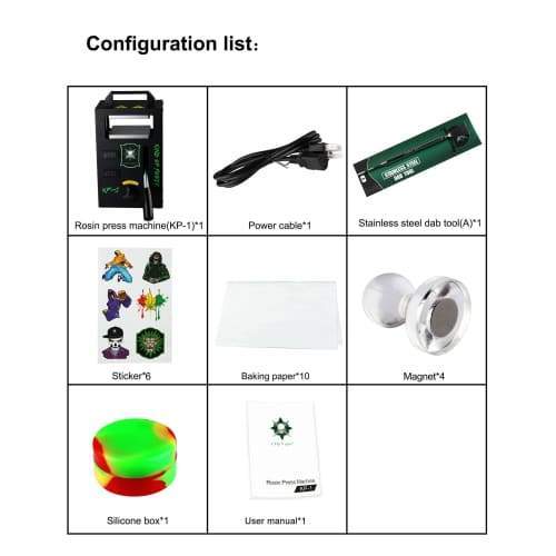 Components of the Ltq Vapor Rosin Press Machine kit for pure vaping oil