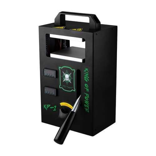 Black Ltq Vapor Rosin Press Machine labeled ’KP-2’ and ’King of Puff’ with stylus and screen